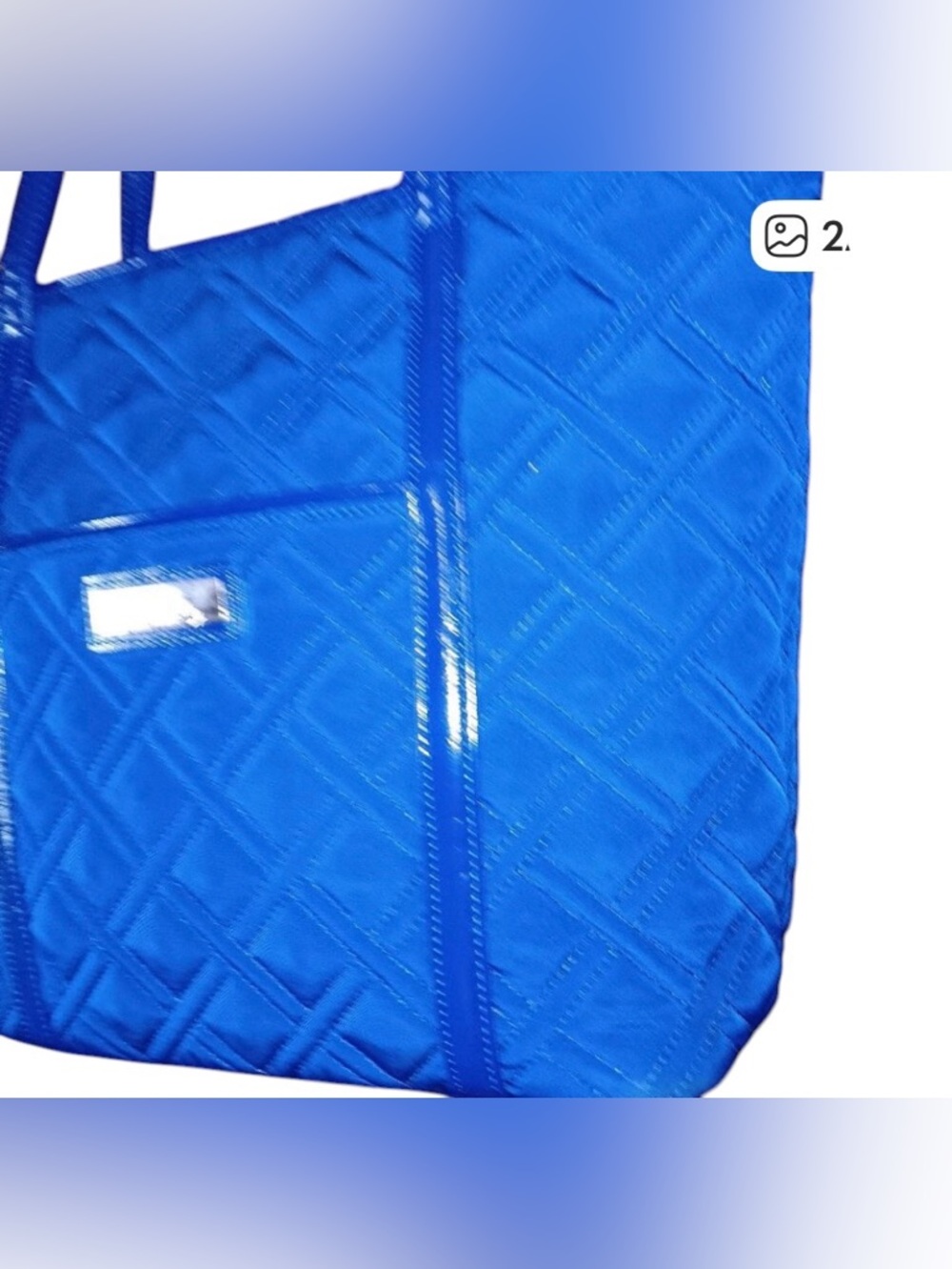 Vera Bradley Royal Blue Quilted Tote - Picture 2 of 8